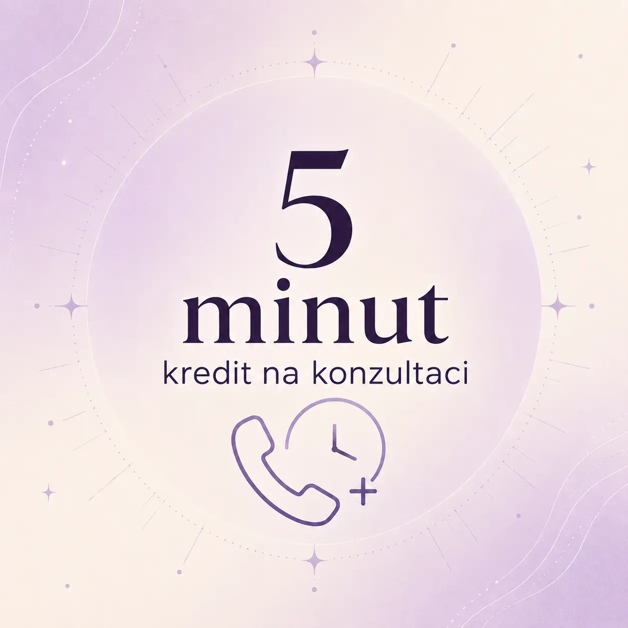 Kredit na konzultaci 5 minut s ikonou telefonu