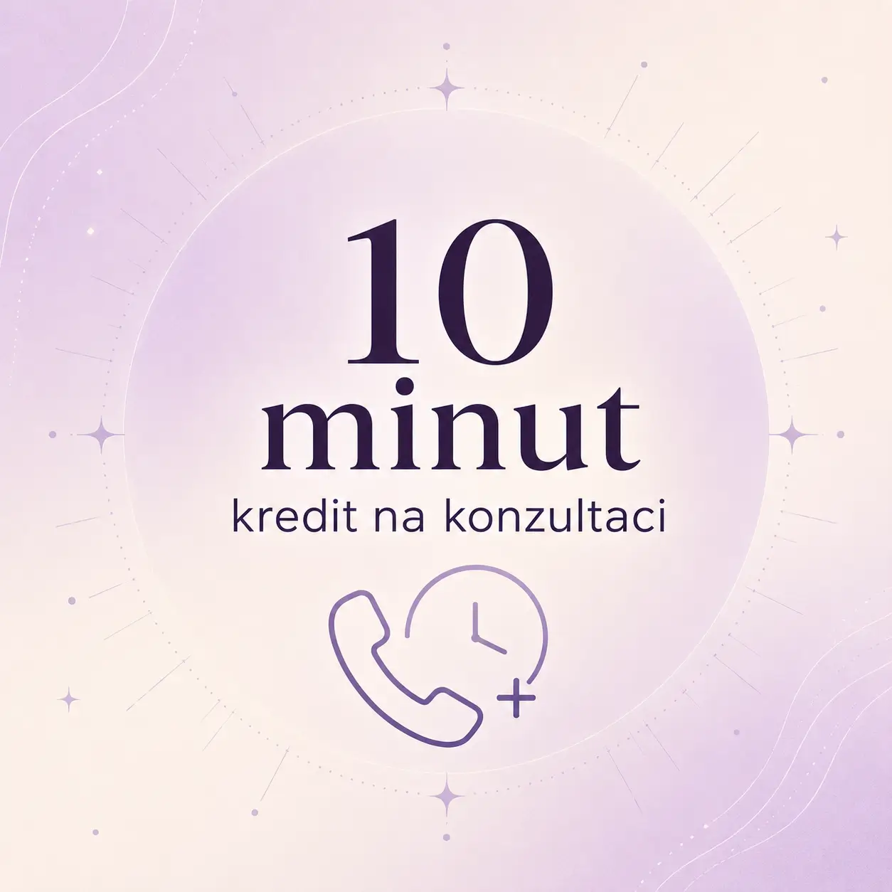 Kredit na konzultaci 10 minut s ikonou telefonu a času