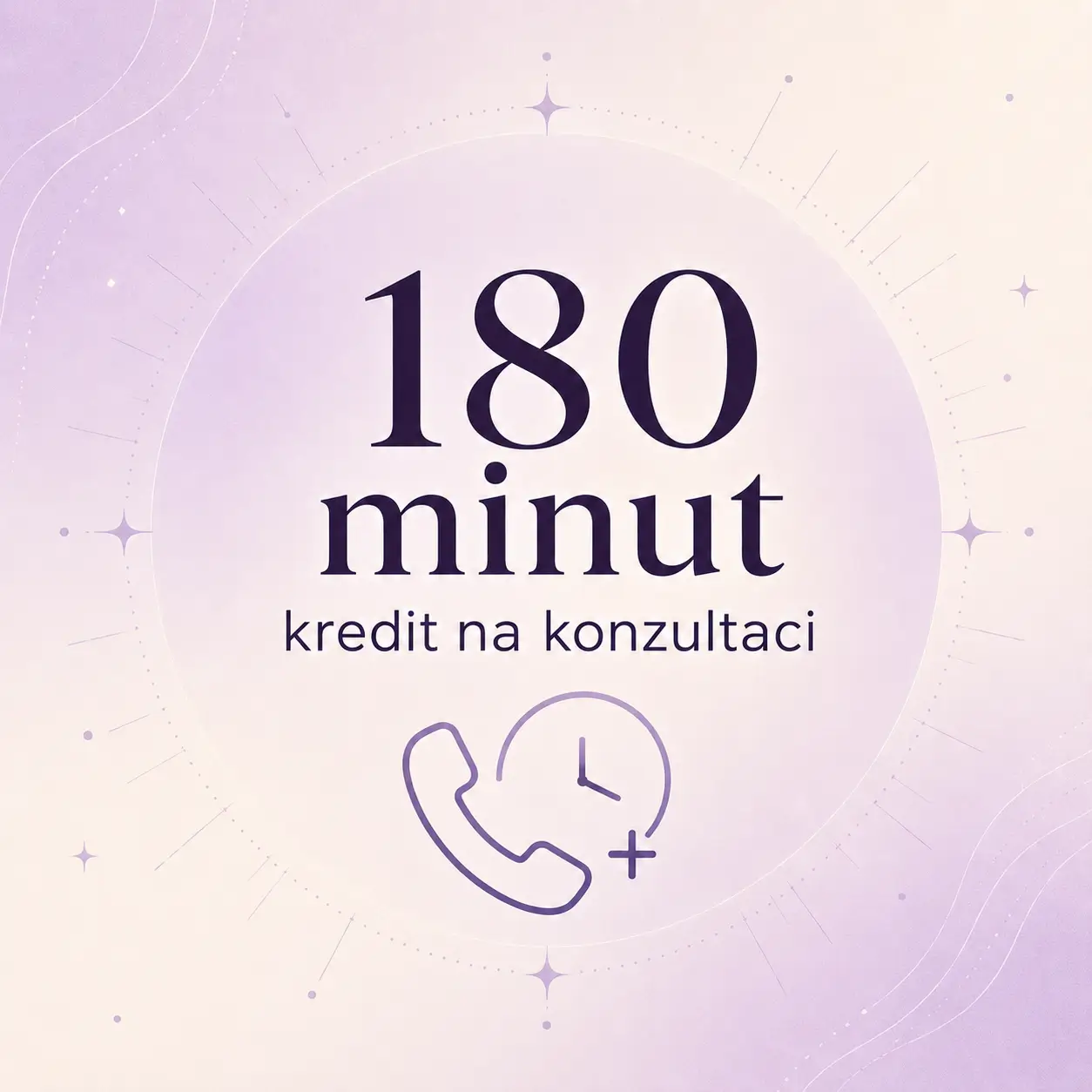 Kredit na konzultaci 180 minut s ikonou telefonu a času